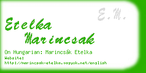 etelka marincsak business card